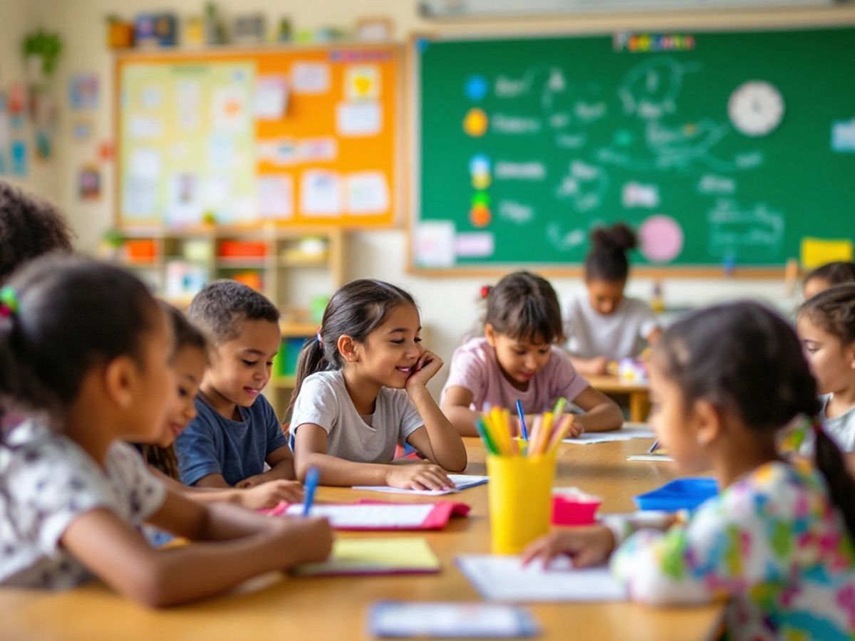 Aula bilingue a Pescara con studenti attivi.